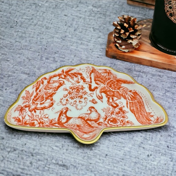 Royal Crown Derby Other - Royal Crown Derby English Bone China Red Aves Trinket Dish